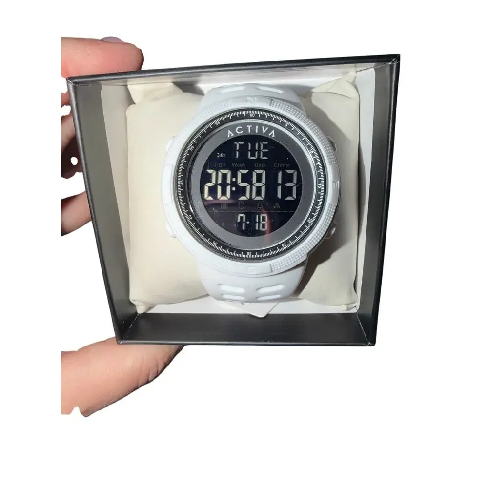 white Activa X Invicta Digital Essentials 50mm watch